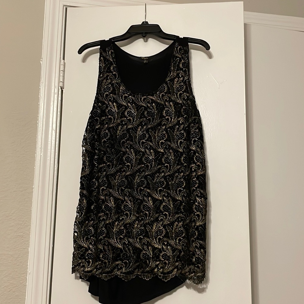 Cupio brand, XL black/gold lace tank top